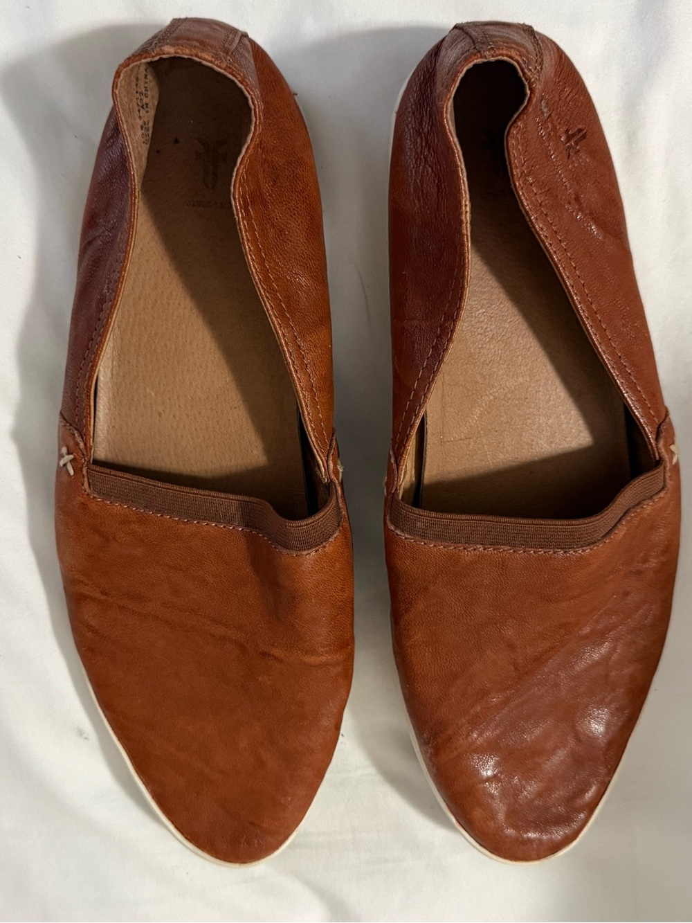 Frye Women's Brown Leather Slip-On Flats size 10